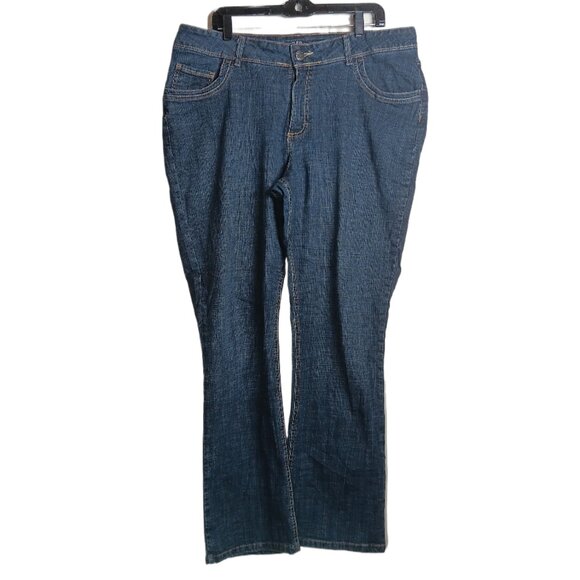 Riders by Lee Straight Jeans Women’s 18W Dark Wash Midrise Beaded Embroidered - Picture 1 of 4